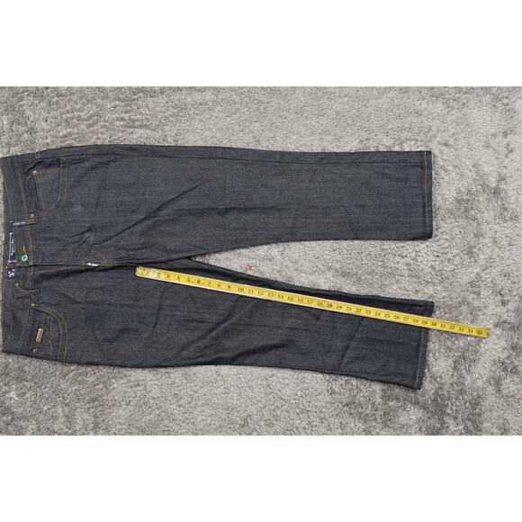 Y2K Baggy LRG Mens Straight Jeans Blue Cotton 34x30 Dark Wash Baggy - Picture 4 of 9